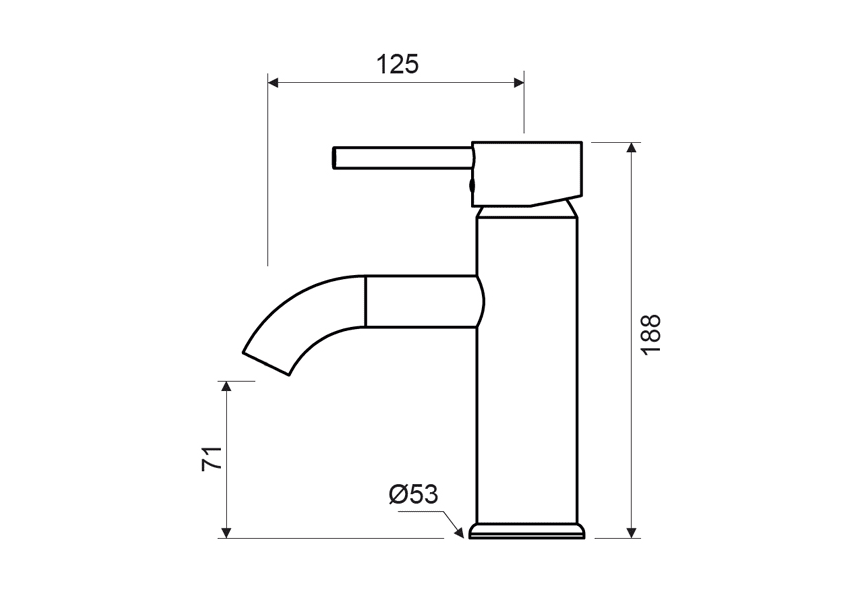 Grifo de lavabo Cronos Lluvibath croquis 1