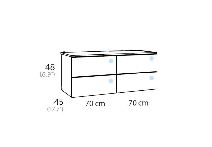 Mueble de baño Landes Coycama croquis 5