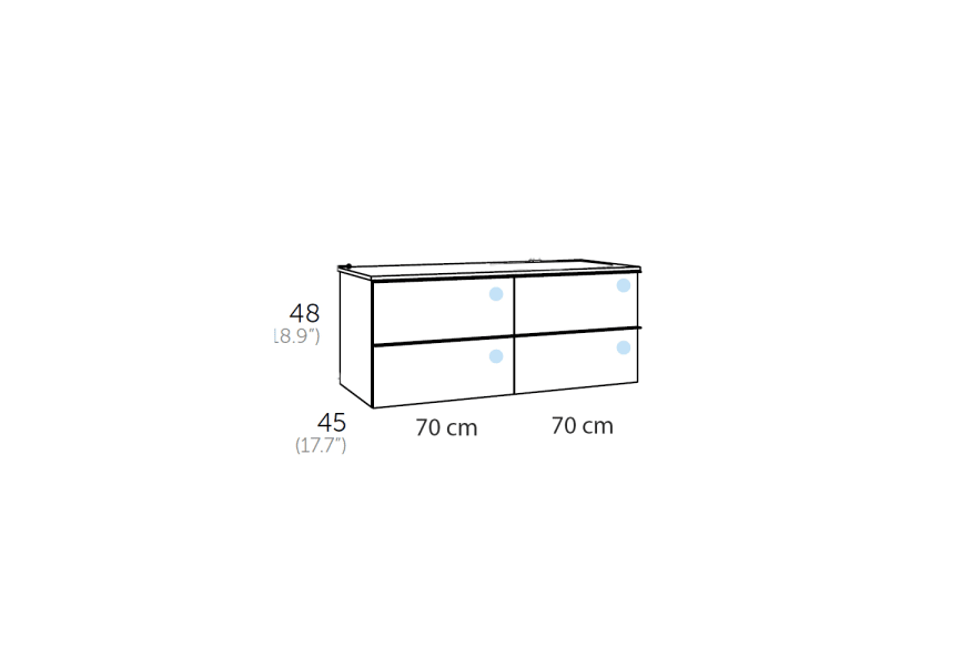 Mueble de baño Landes Coycama croquis 5