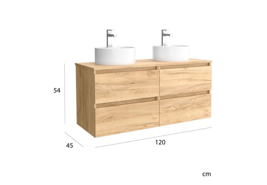 Conjunto mueble de baño con lavabo sobre encimera Bequia Salgar detalle 7