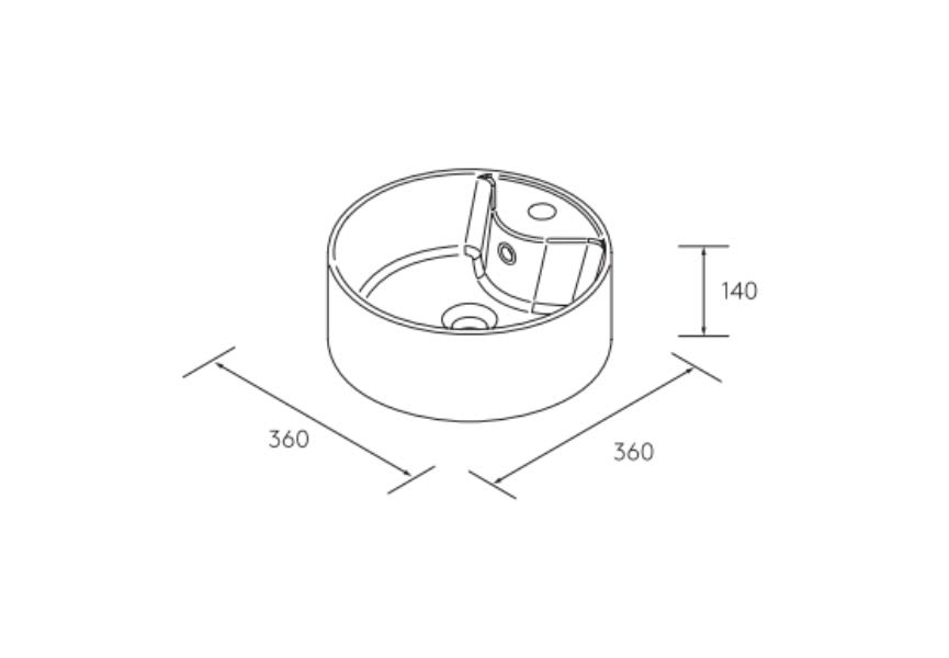 Mueble de baño para lavabo sobre encimera Bequia Salgar croquis 15