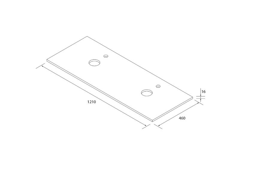 Mueble de baño para lavabo sobre encimera Bequia Salgar croquis 13
