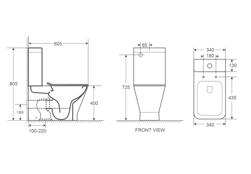 Inodoro compacto barato + cisterna baja Creta de Aquore