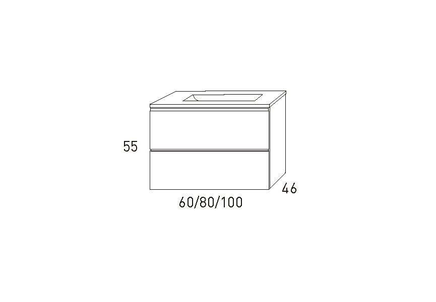 Conjunto mueble de baño Granada Viso Bath croquis 10