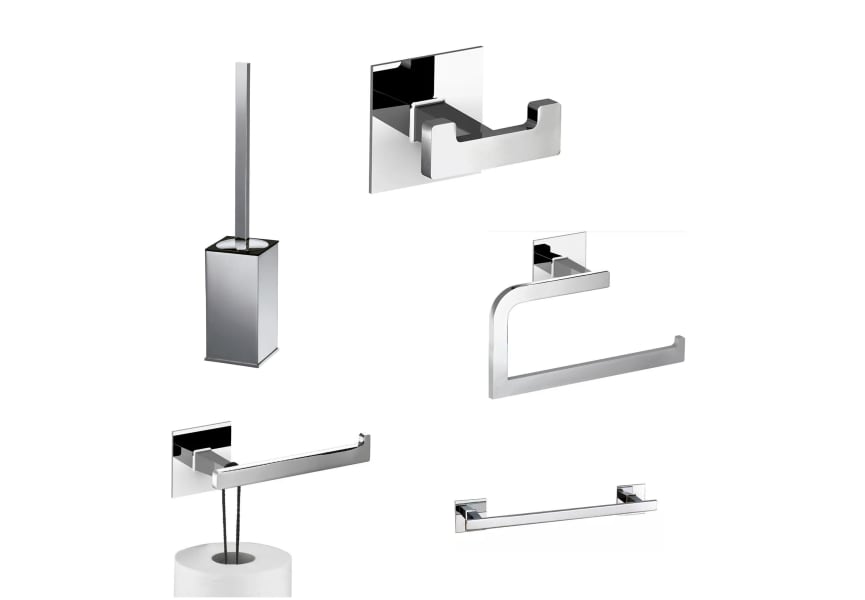 Conjunto accesorios de baño Architect cromo e inox brillo de