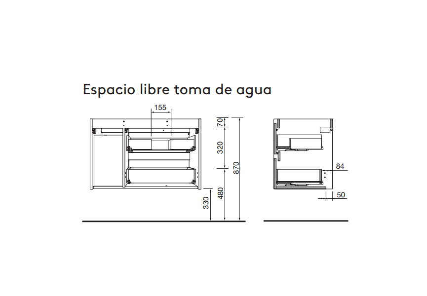 Mueble de baño con encimera de madera Noja Salgar detalle 10