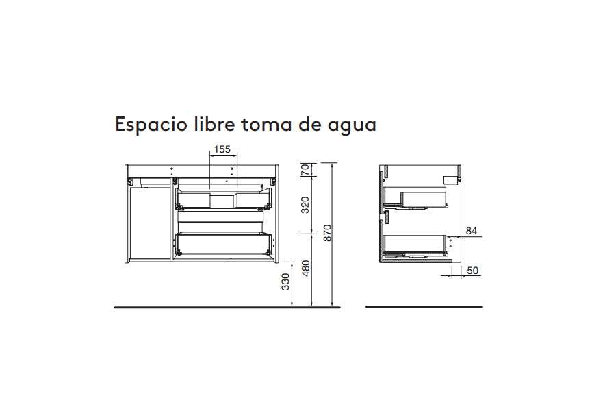 Mueble de baño con encimera de madera Noja Salgar detalle 10