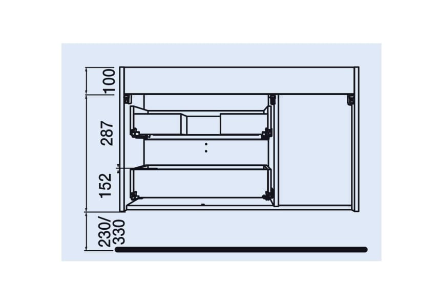 Mueble de baño con encimera Uniiq Salgar croquis 9