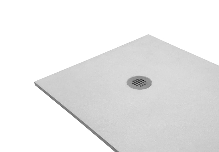 Plato de ducha Cuarzo Natural Gris Bruntec detalle 1