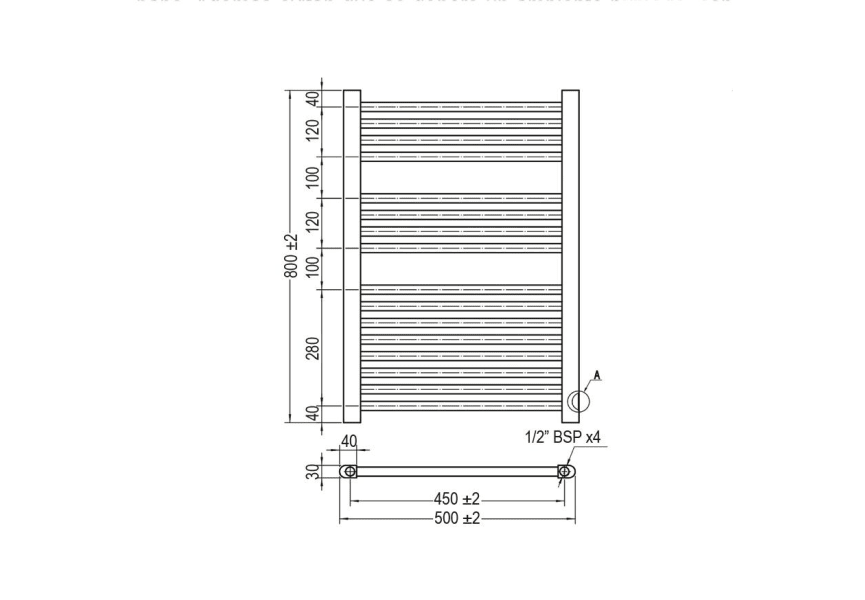 Radiador toallero blanco hidráulico de baño City 80x50cm de Oxen