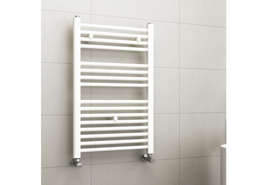 Radiador toallero de pared plano blanco para baño 604x1800mm conexión al  suelo