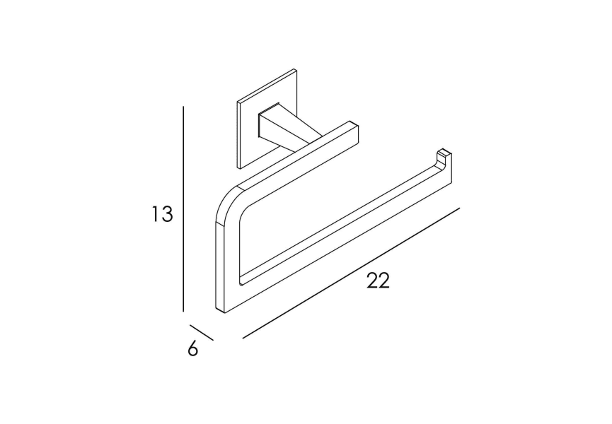Toallero anilla grande de baño Sintor Manillons Torrent croquis 2