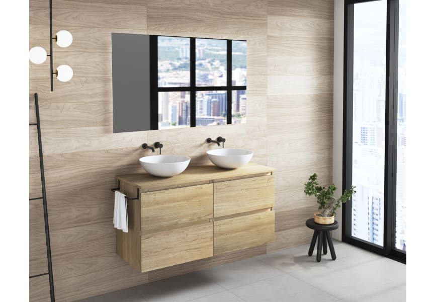 Mueble de baño con encimera de madera Roma Bruntec principal 3