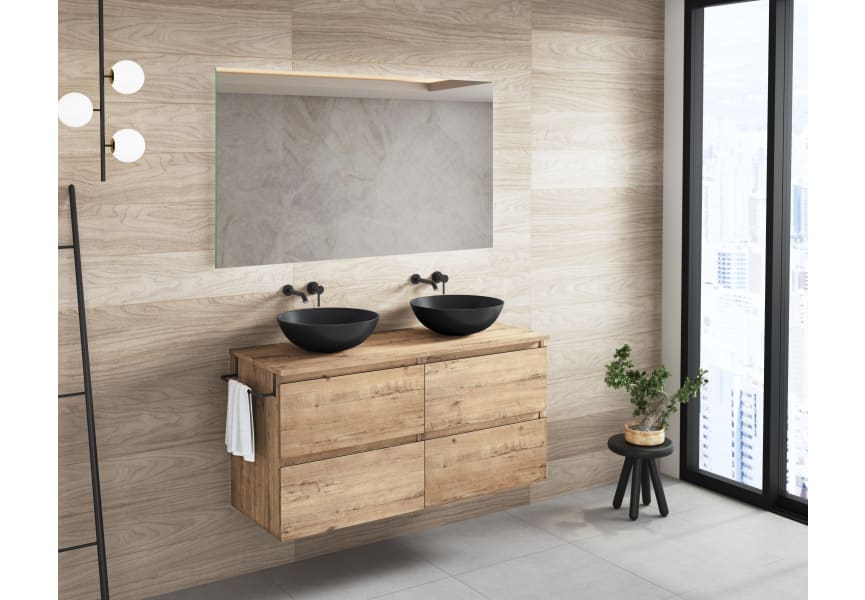 Mueble de baño con encimera de madera Roma Bruntec principal 5