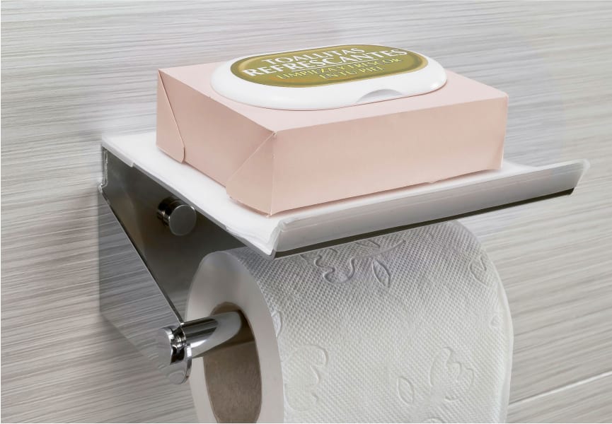 Portarrollos de baño con bandeja Luxor Manillons Torrent detalle 2