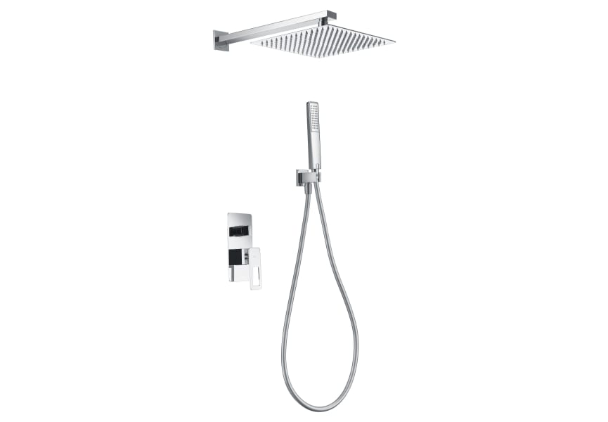 Comprar Conjunto de ducha /bañera empotrada pared negro mate de 3 vías  online