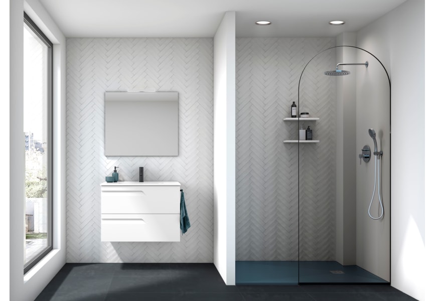 Conjunto mueble de baño fondo reducido 39 cm Vitale Royo ambiente 12