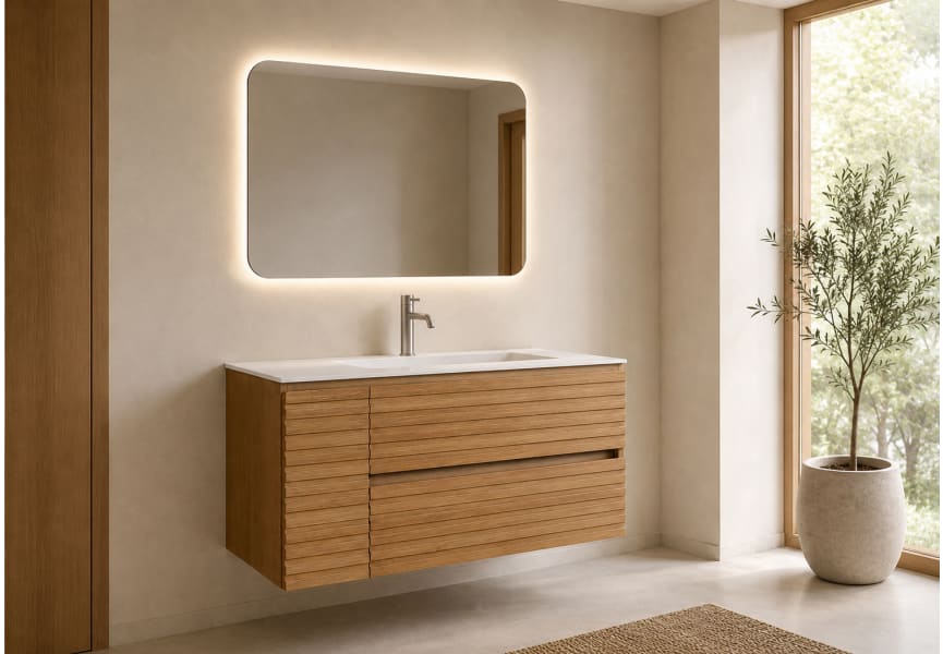 Conjunto Mueble de baño Alpes 21 Bruntec con lavabo Solid Surface principal 1