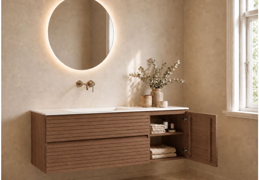 Conjunto Mueble de baño Alpes 21 Bruntec con lavabo Solid Surface detalle 8