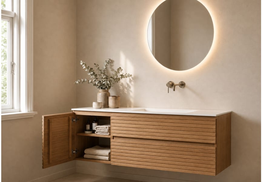 Conjunto Mueble de baño Alpes 21 Bruntec con lavabo Solid Surface detalle 6