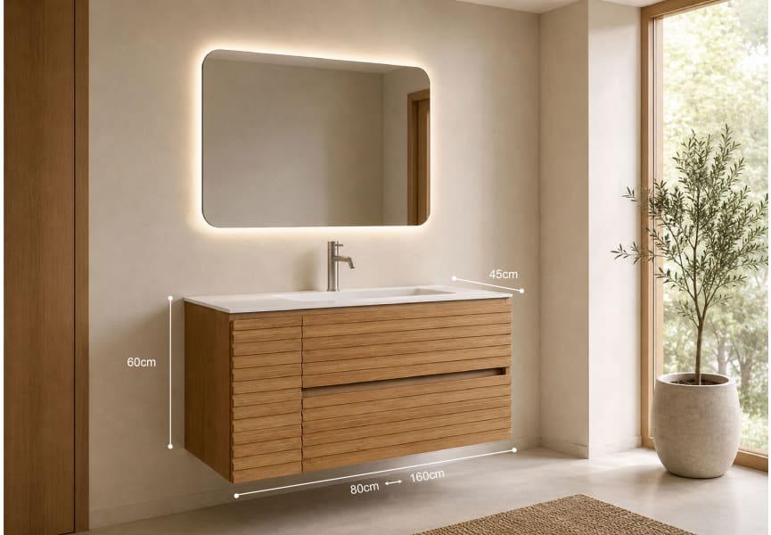 Conjunto Mueble de baño Alpes 21 Bruntec con lavabo Solid Surface croquis 11