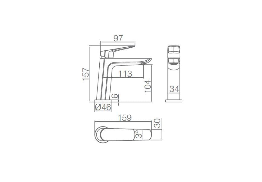 Grifo de lavabo Bélgica Imex Croquis 4