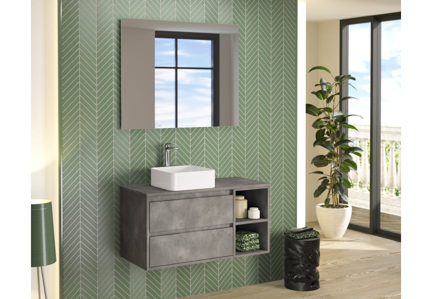 Mueble de baño con encimera de madera Atlanta Bruntec ambiente 6