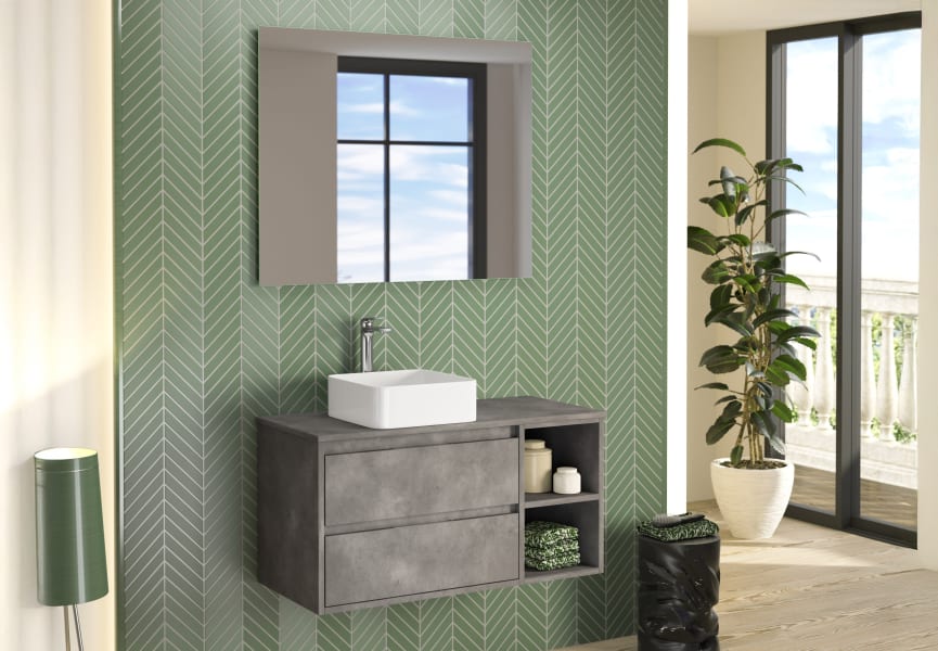 Mueble de baño con encimera de madera Atlanta Bruntec ambiente 5