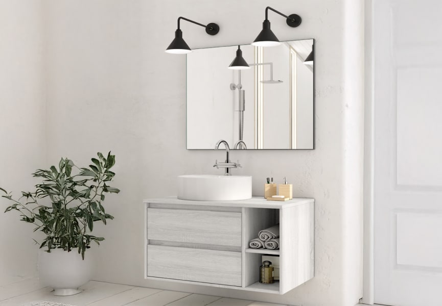 Mueble de baño con encimera de madera Atlanta Bruntec principal 2