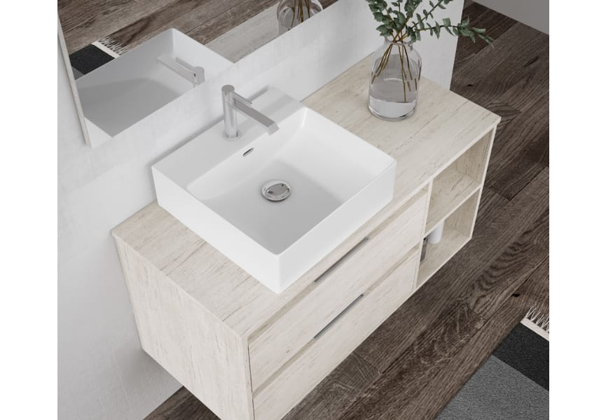 Mueble de baño con encimera de madera Atlanta Bruntec detalle 4