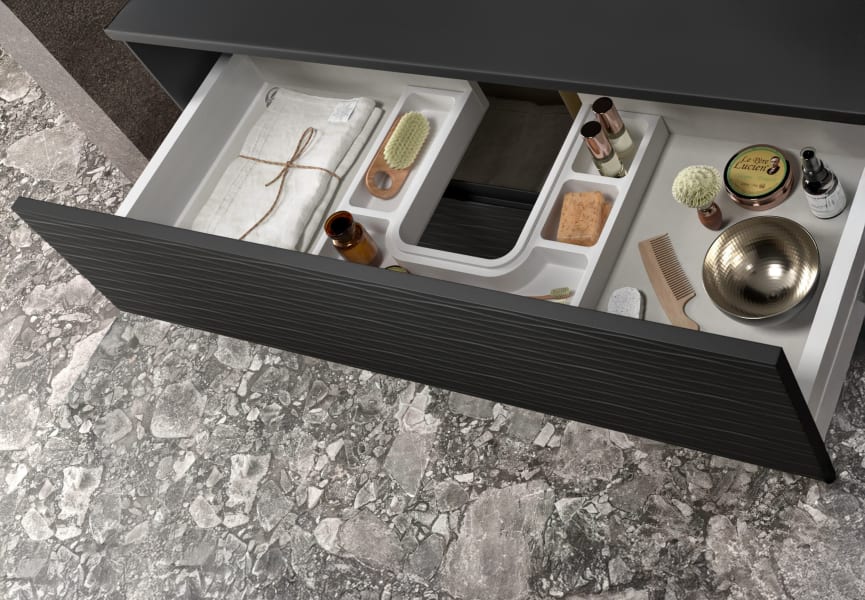 Mueble de baño con encimera de resina Sahara Coycama detalle 15
