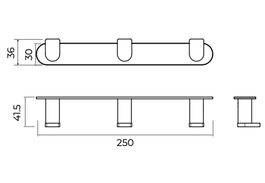 Percha de baño Triple Practic Medimex croquis 7