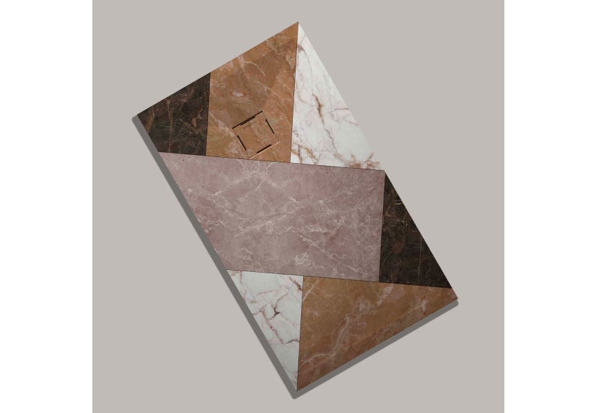 Platos de ducha de resina decorados Design 3D Mosaico Bruntec opción 11