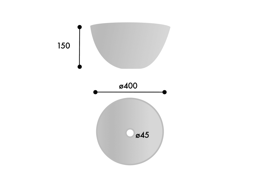 Lavabo sobre encimera Belenus ArtandBath croquis 1