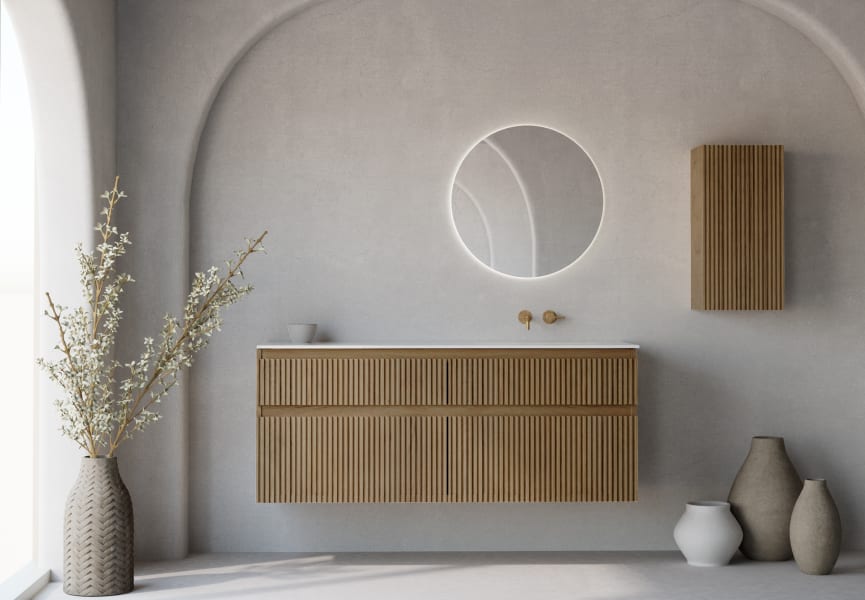 Conjunto de mueble de baño madera maciza palilleria Horizontal Alpes 7 Bruntec principal 0