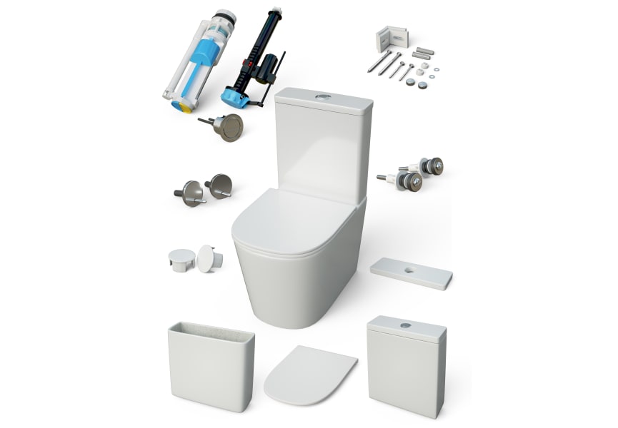 Pack inodoro + cisterna + bidé Lisboa Bruntec detalle 4