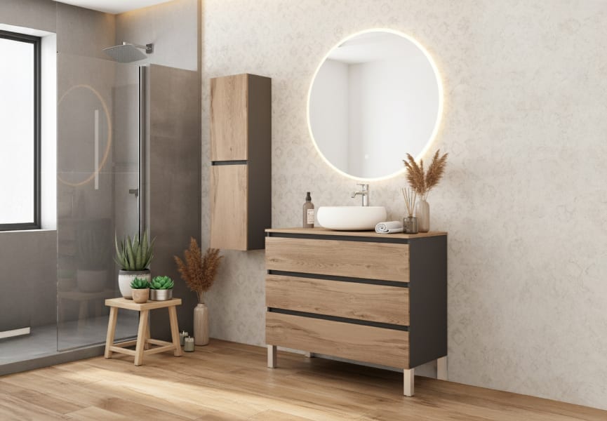 Mueble de baño con encimera de madera Kloe Campoaras principal 0