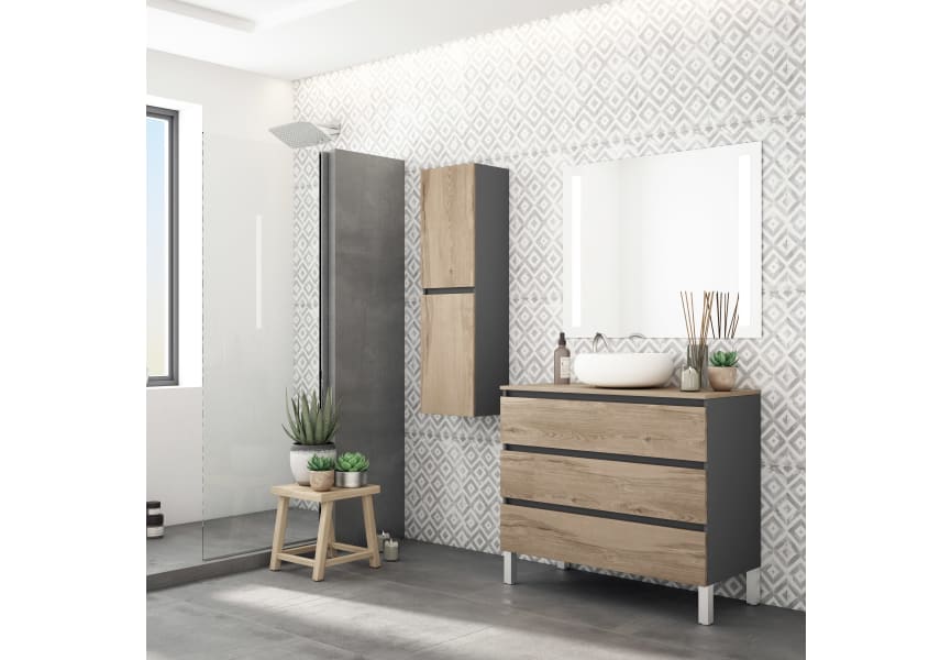 Mueble de baño con encimera de madera Kloe Campoaras Principal 0