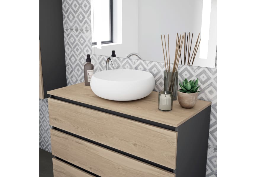 Mueble de baño con encimera de madera Kloe Campoaras Detalle 1