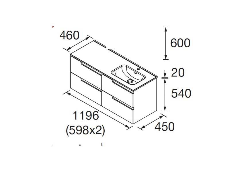 Conjunto mueble de baño Vima Salgar croquis 7
