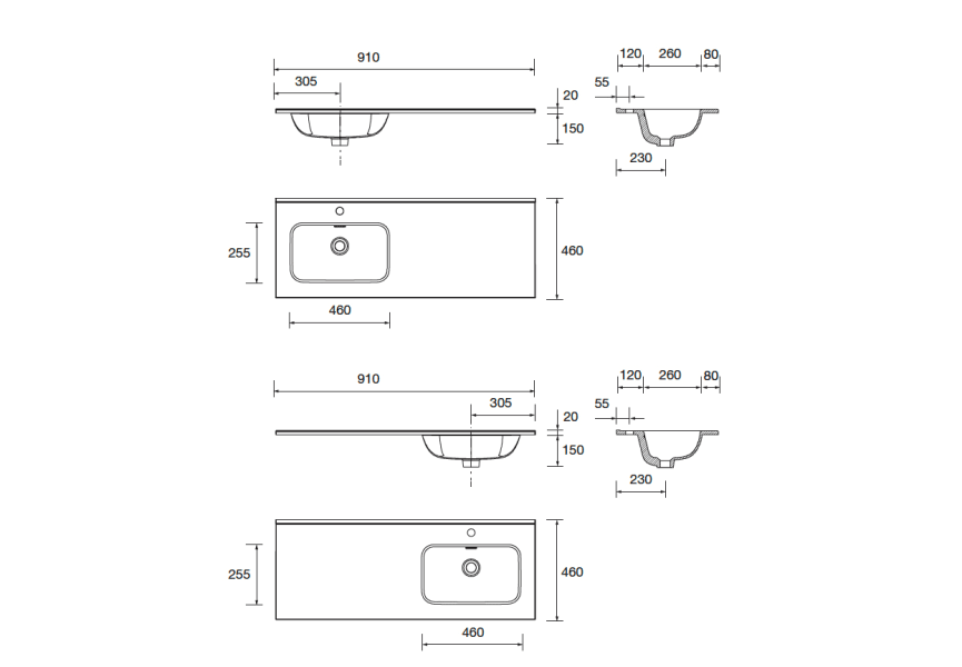 Conjunto mueble de baño Vima Salgar croquis 6
