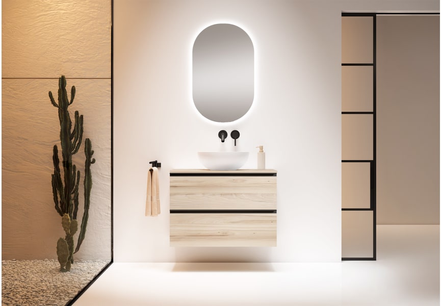 Mueble de baño con encimera de MDF Hidrófuga de madera Granada Visobath principal 1