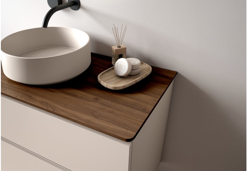 Mueble de baño con encimera de MDF Hidrófuga de madera Granada Visobath detalle 5