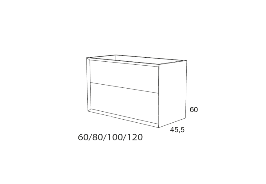 Mueble de baño con encimera de madera Sue Lux Avila Dos croquis 3