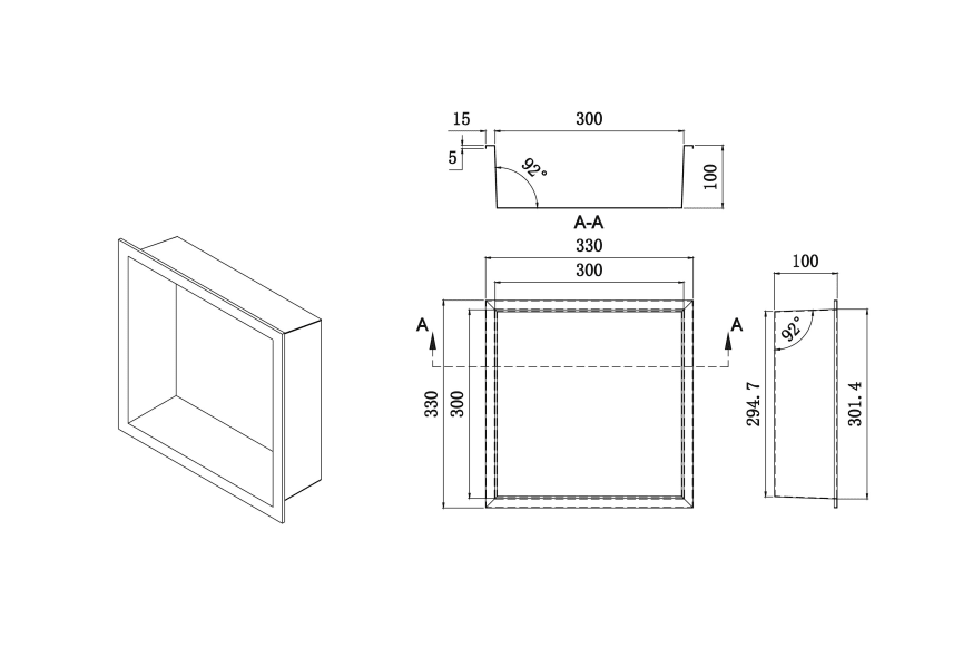 Hornacinas de baño Atlantic Medimex croquis 7