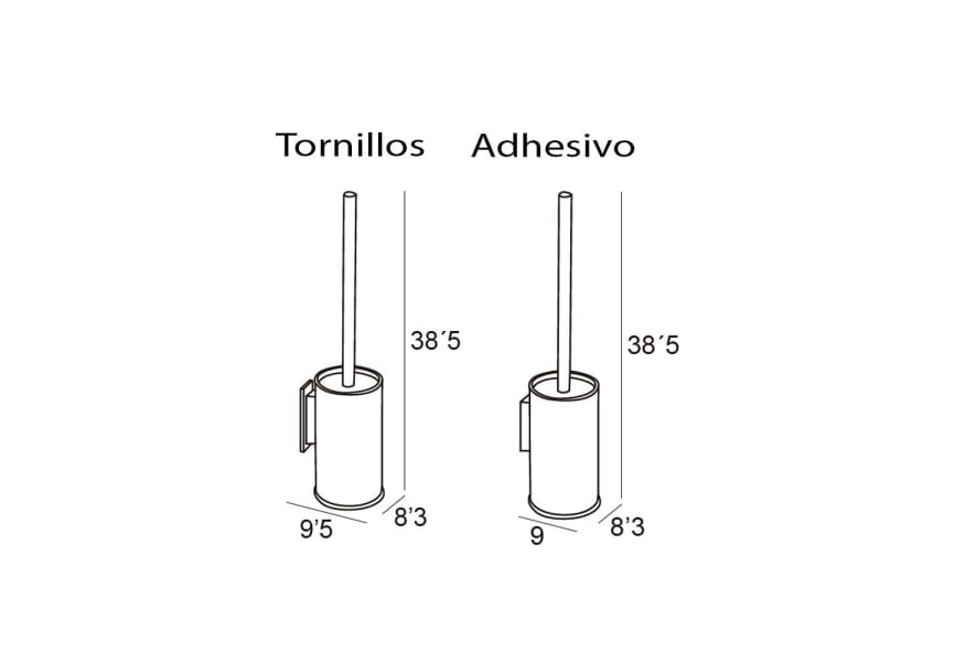 Escobillero de baño a pared Bassic Manillons Torrent croquis 1