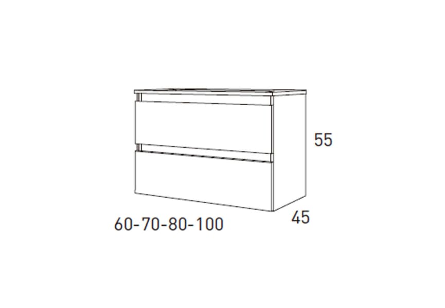 Conjunto mueble de baño Box Viso Bath croquis 9