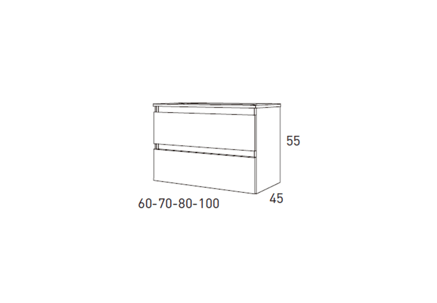 Conjunto mueble de baño Box Viso Bath croquis 9