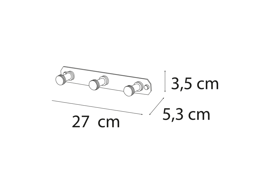 Percha triple Intro Mediterránea de Baño croquis 1