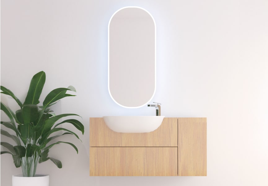 Espejo de baño con luz LED Denia Bruntec detalle 2